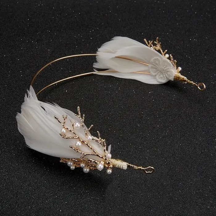Serre-tête bohème fait main en forme de branche, diadème baroque avec perles, bandeau de cheveux, co
