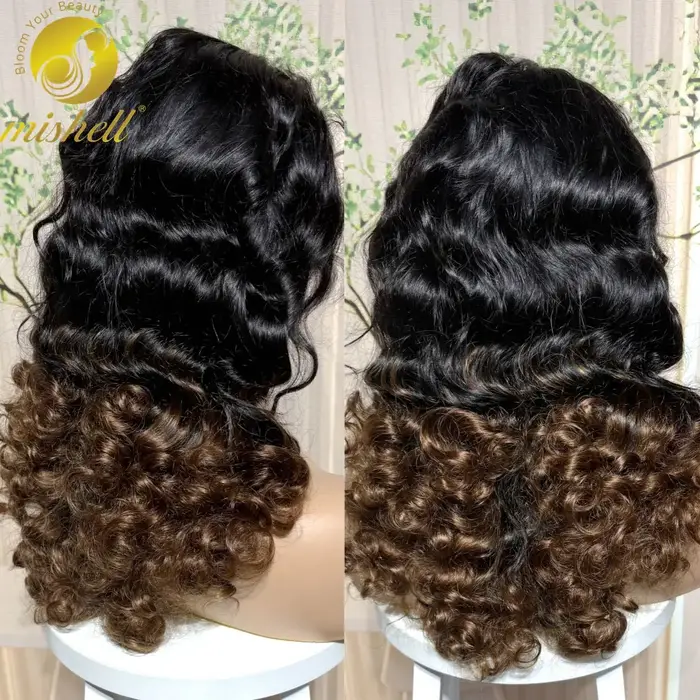 Perruques de cheveux humains ondulés brun chocolat densité 300% avec dentelle frontale 13x4, perruqu