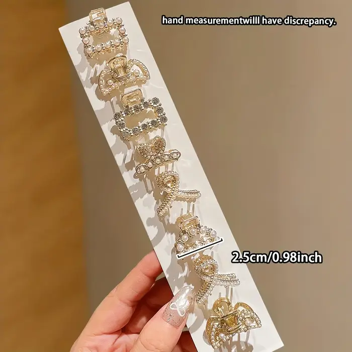 Un ensemble de 8 mini pinces à cheveux rétro pour femmes