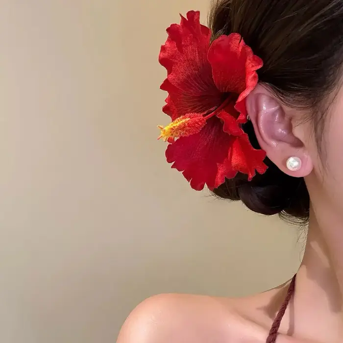 Pince à cheveux fleur d'hibiscus