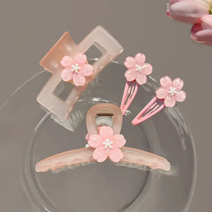 Pince à cheveux tendance Fleur de cerisier douce pour femme