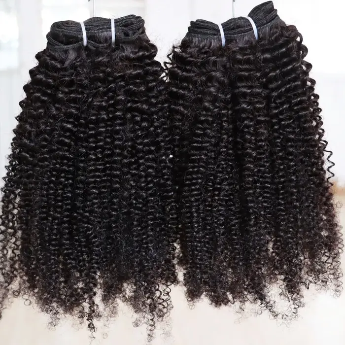 Afro crépus bouclés trame 100% Extensions de cheveux humains 3B 3C naturel noir