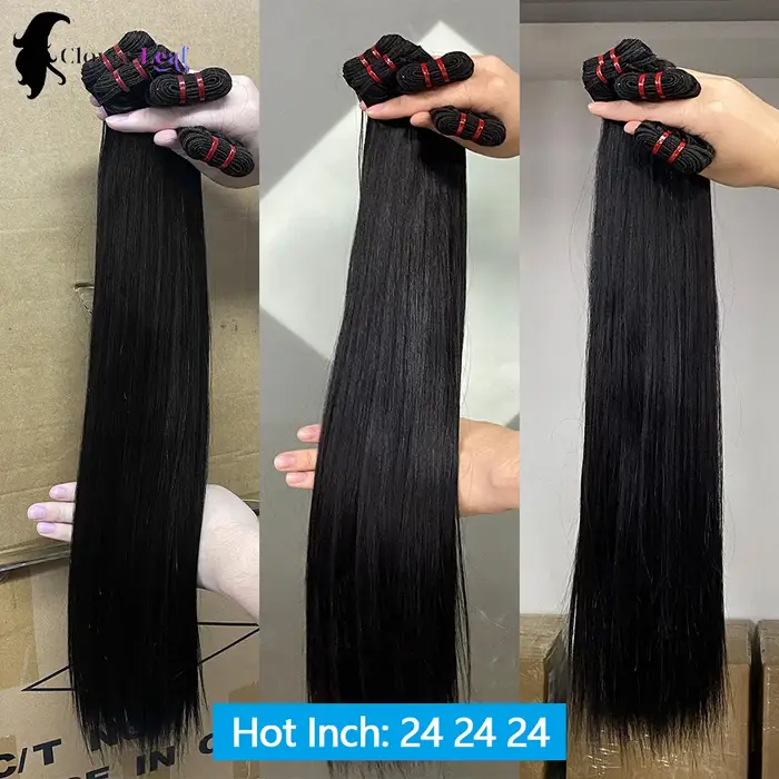 Mèches vietnamiennes 100% naturelles lisses, Double tirage, Extensions de cheveux non traités, 15A