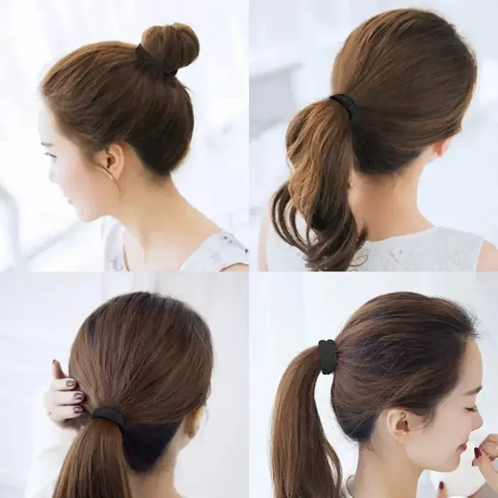 Artificiel astiques à cheveux de couleurs mélangées pour femmes et filles, attaches basiques, bande 
