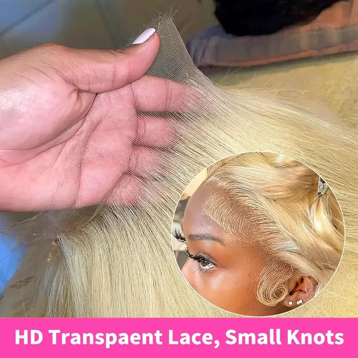 Perruques en cheveux humains brésiliens 13x6 HD transparentes, avec dentelle frontale complète, coul