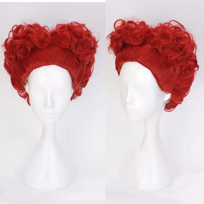 Perruque de Cosplay reine rouge reine des cœurs