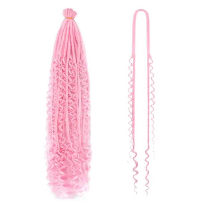 Extensions de dreadlocks synthétiques bouclées de 24 pouces, style bohème, 10 pièces, avec tresses box braids faites à la main, style hippie