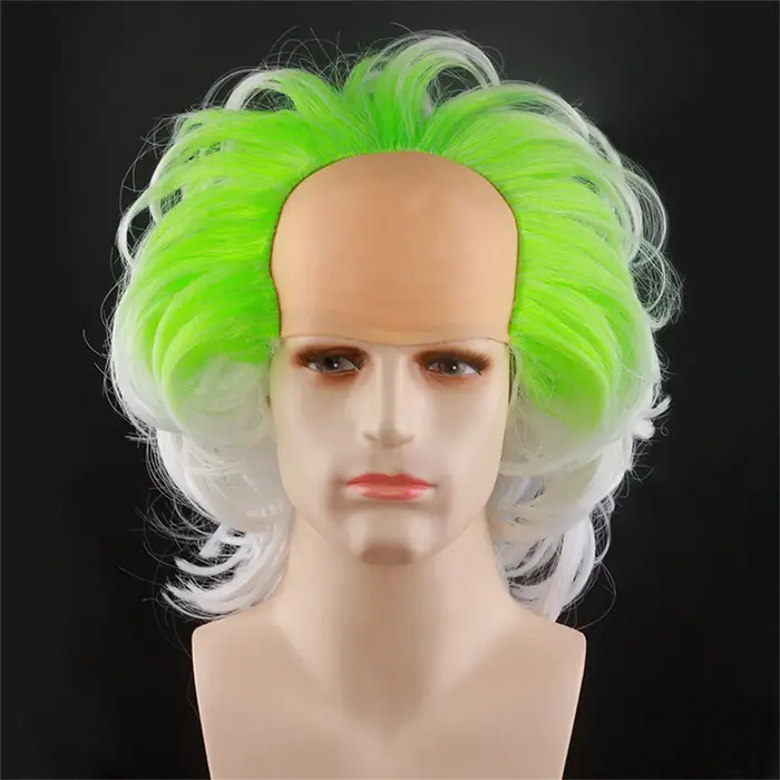 Perruque de chauve pour homme, perruque de cosplay de film, cheveux synthétiques courts blancs, coif
