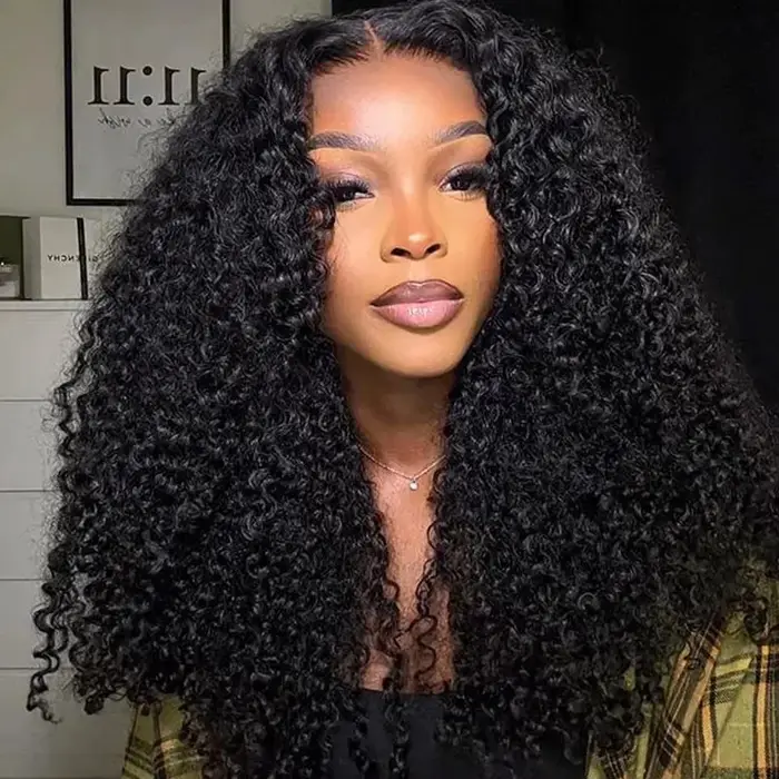 Crépus bouclés perruques 13x6 HD dentelle frontale perruque sans colle cheveux humains 4C Afro boucl