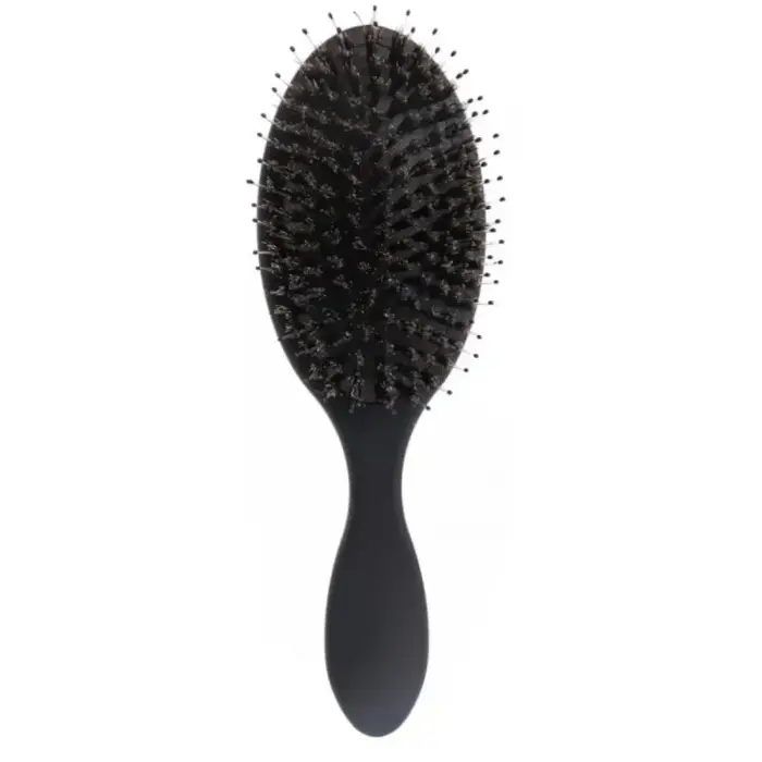 Brosse à cheveux en poils de sanglier à finition mate avec dents en nylon pour extensions