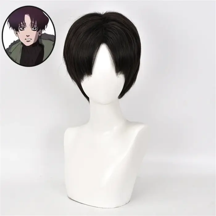 SUNking Yoon Bum Yoonbum Cosplay Perruques, Anime Killing, Cheveux Noirs, Halloween, 1:1, 30cm