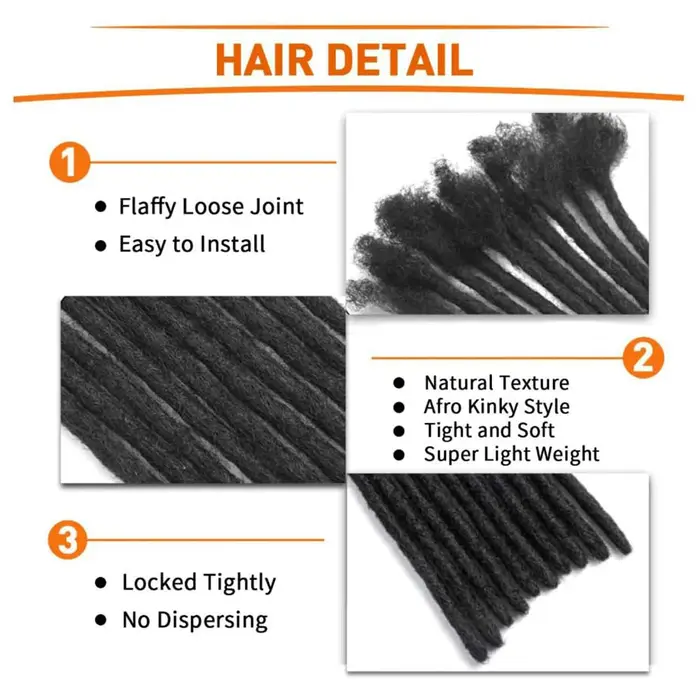 Extensions de dreadlocks synthétiques faites à la main