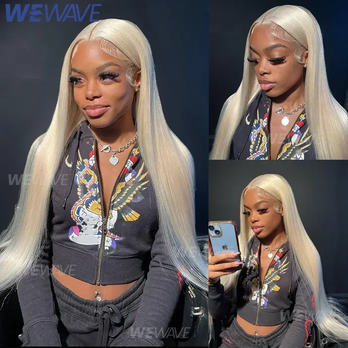 613 Blonde dentelle avant perruque cheveux humains 13X6 Hd dentelle frontale perruque 13X4 droite de