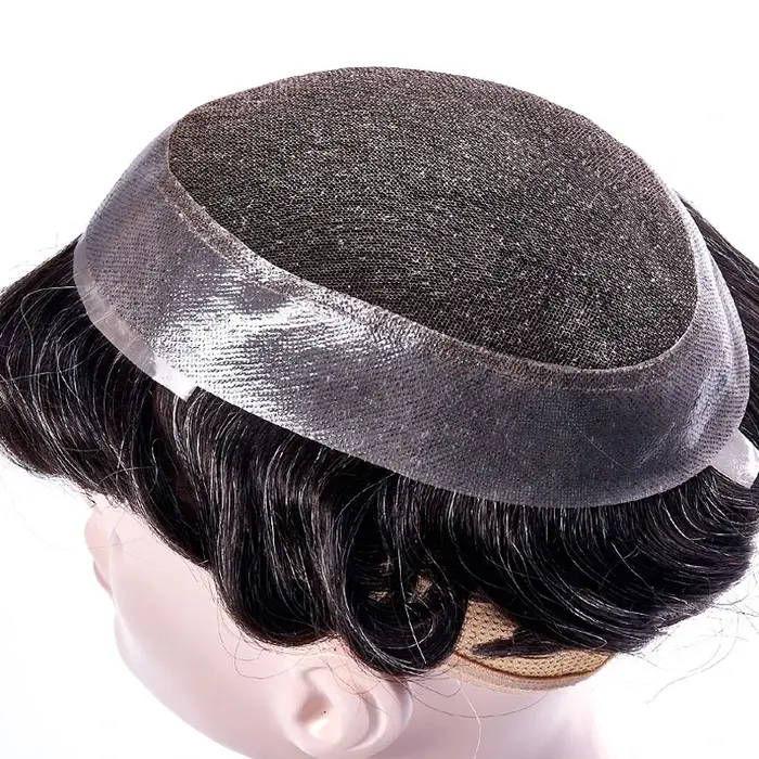 Australie toupet suisse dentelle PU perruques pour hommes indien Remy cheveux humains