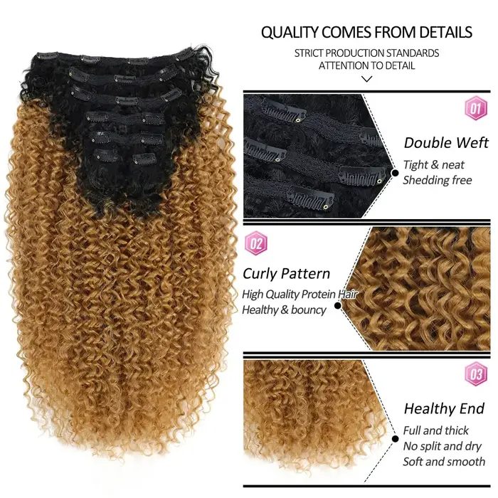 Extension Capillaire Synthétique à Clips pour Femme