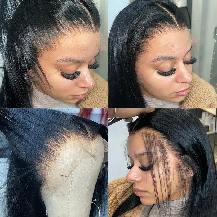Perruque Lace Frontal Wig brésilienne naturelle, cheveux lisses, 13x6, Hd, 30 ou 40 pouces, 13x4, pr