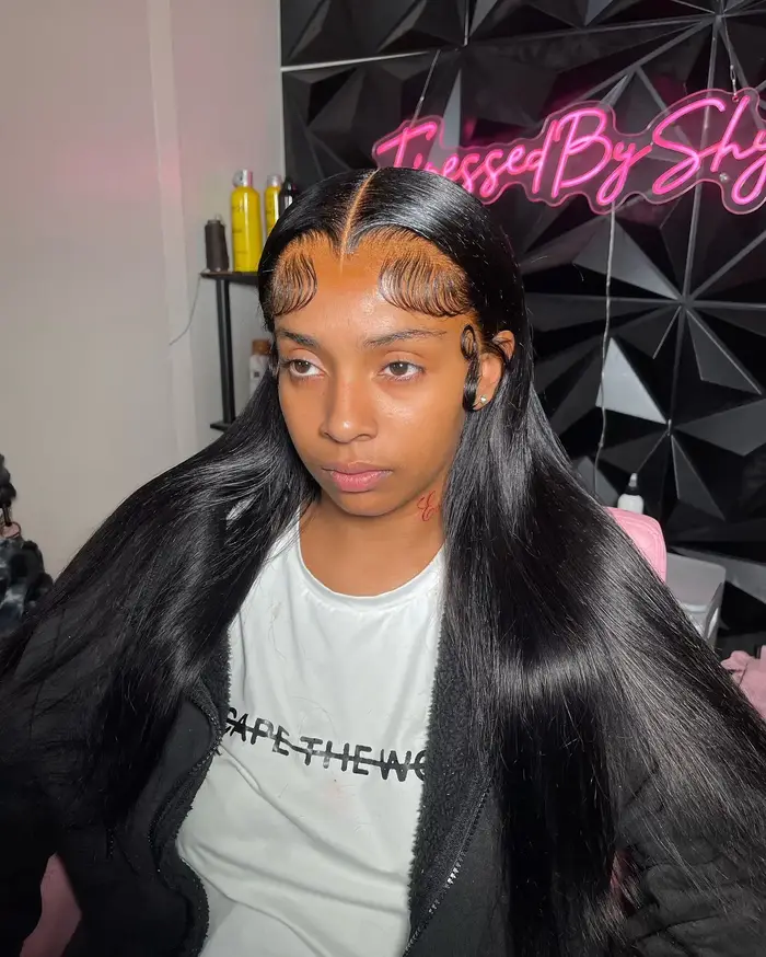 Perruques de cheveux humains brésiliens lisses et transparents de 30 à 32 pouces, densité 200, avec 