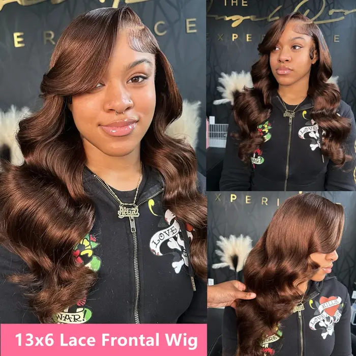 Perruque Lace Frontale Body Wave Chocolat Brun Cheveux Humains 13x6 HD Transparente 30 Pouces Pré-ép