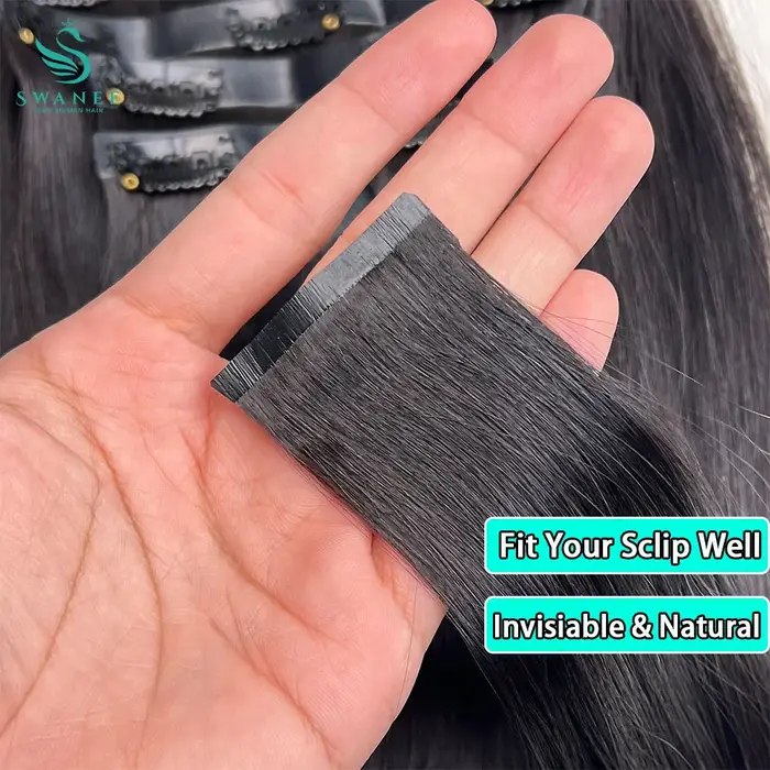Extensions de cheveux vierges naturels à clipser