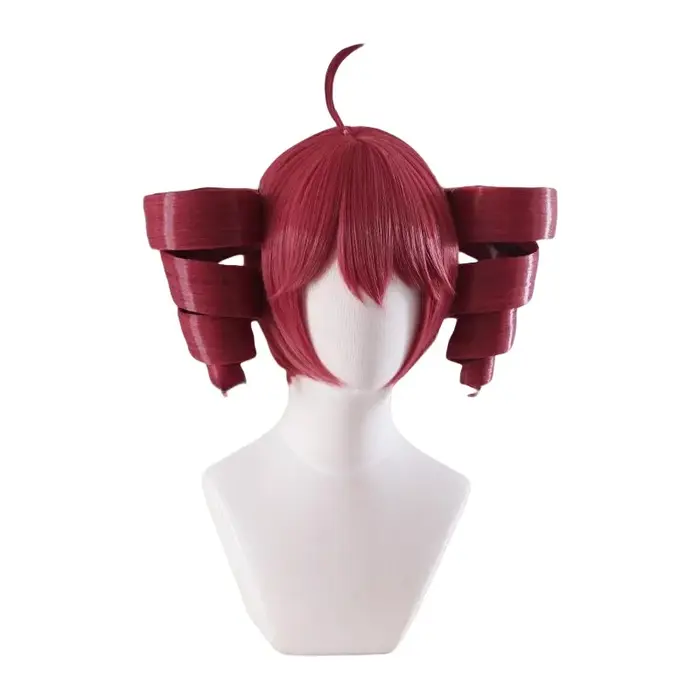 Perruque de Cosplay Anime Kasane Teto pour femmes, perruque queue de cheval rouge mignonne, cheveux 