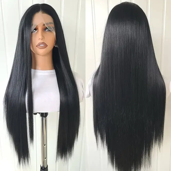 13*4 perruques avant de dentelle perruques droites pour les femmes avec des cheveux synthétiques de 