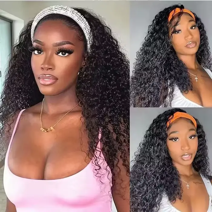 Perruques bandeau 200 densité en cheveux humains pour femmes