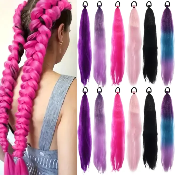 Nouvelles extensions de cheveux tressées colorées style Kpop