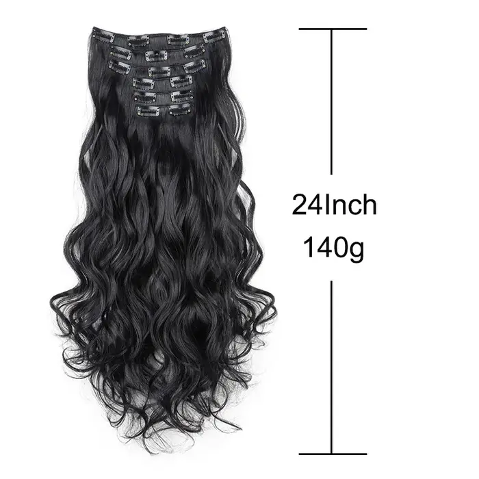 WIGSIN 24 pouces synthétique longue ondulée bouclés Extensions de cheveux postiches accessoires
