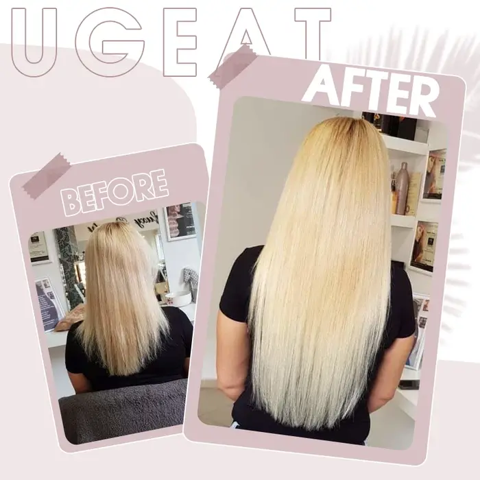 Ugeat Microlink-Extensions de Cheveux Humains, 14-24 Pouces, Vrais Cheveux Humains Naturels, 1g/1s 1