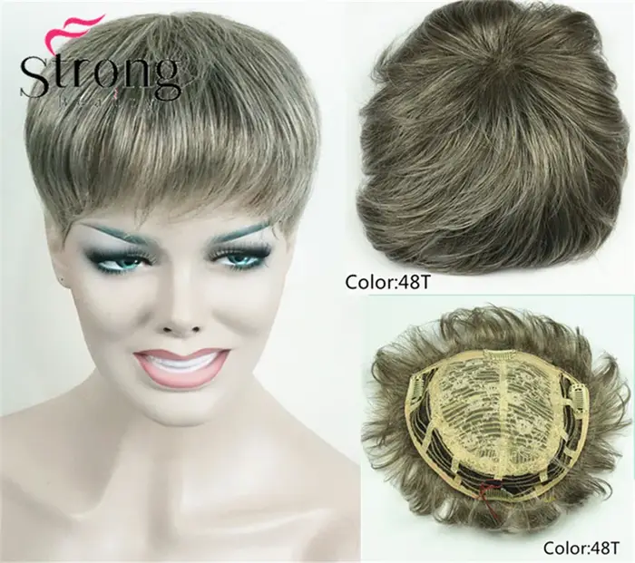 Perruque de cheveux synthétiques toupet