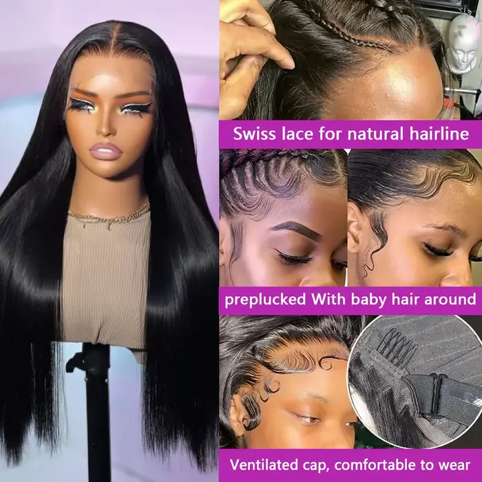 Perruques Lace Frontal 13x6 et 13x4 en Cheveux Humains 100% Naturels