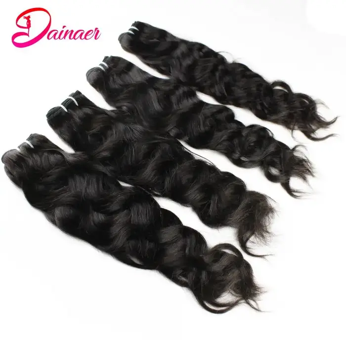 Extensions de cheveux humains vierges indiens, faisceaux de vague naturelle, peuvent être tehonneur,