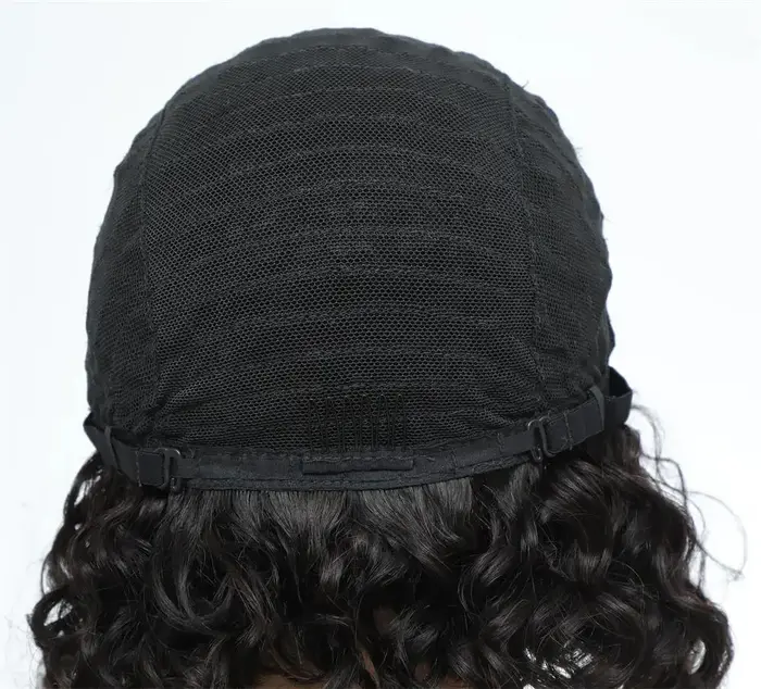 Perruque en cheveux humains Jerry Curly avec frange