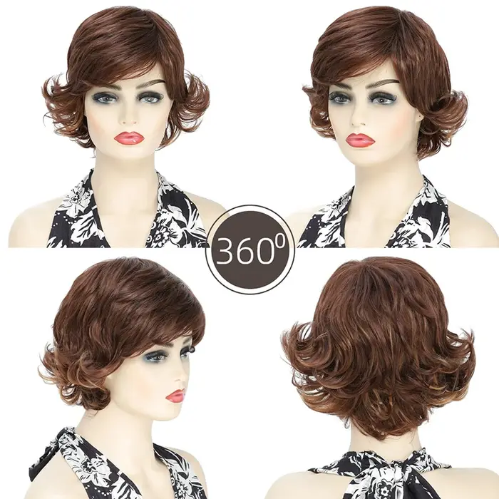 Perruque pour femmes, style tête complète naturelle