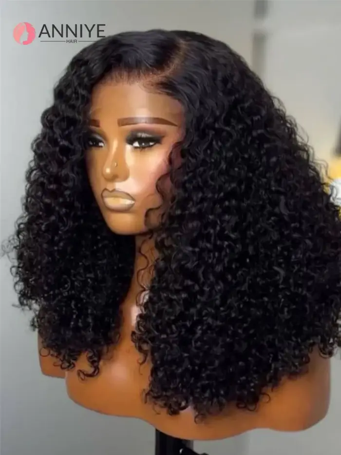 Perruque Lace Closure Wig brésilienne bouclée 5x5, très haute densité, 100% cheveux naturels, Bob, p