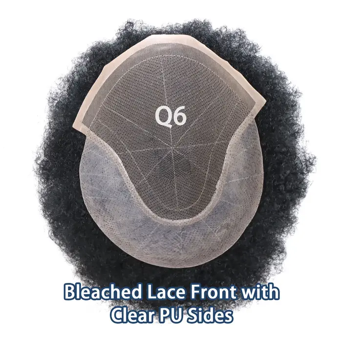 Perruque Afro Kinky Curly Full Lace pour Homme, Toupet en Cheveux Humains, Lace PU Around, Perruque 