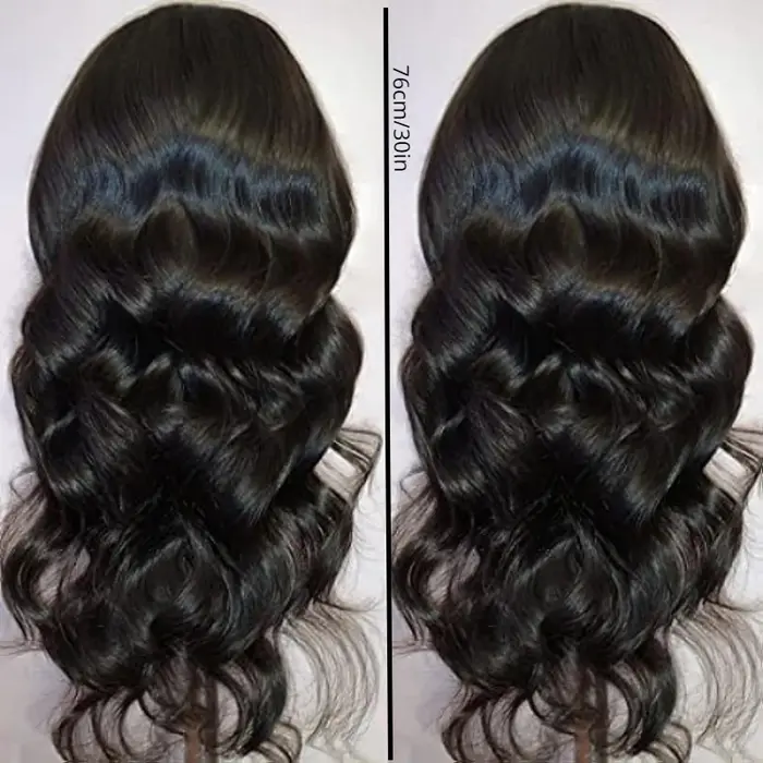 Élégance au quotidien | Perruque synthétique noire élégante à boucles mi-longues pour femmes