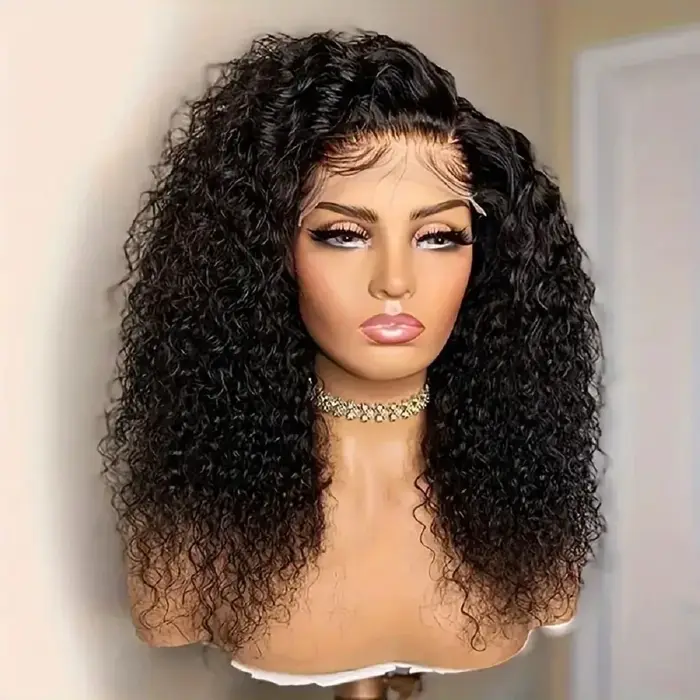 Perruques bouclées en cheveux humains Lafino Invisi Strap Deep Curly Wave 360 Full HD Lace Front