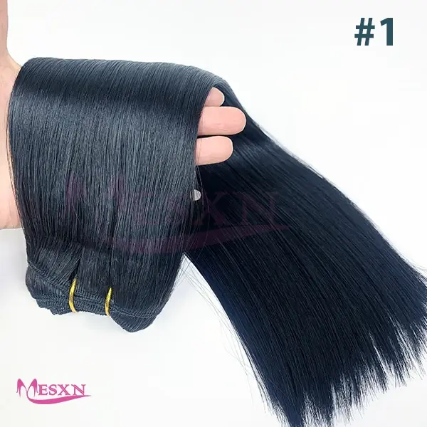 MESXN Extensions de trame de cheveux paquets européens Remy 100% Extension de cheveux humains droite