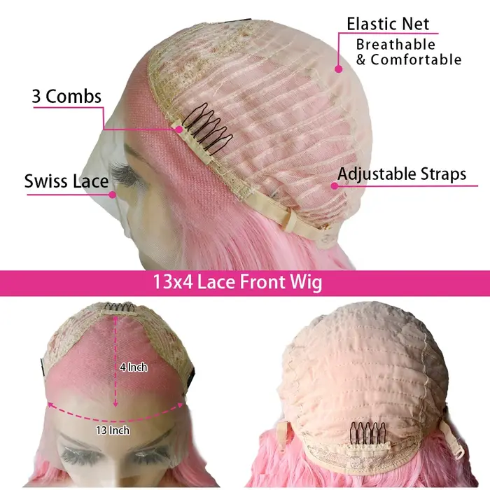 Perruque Lace Front Wig synthétique lisse et longue en soie rouge