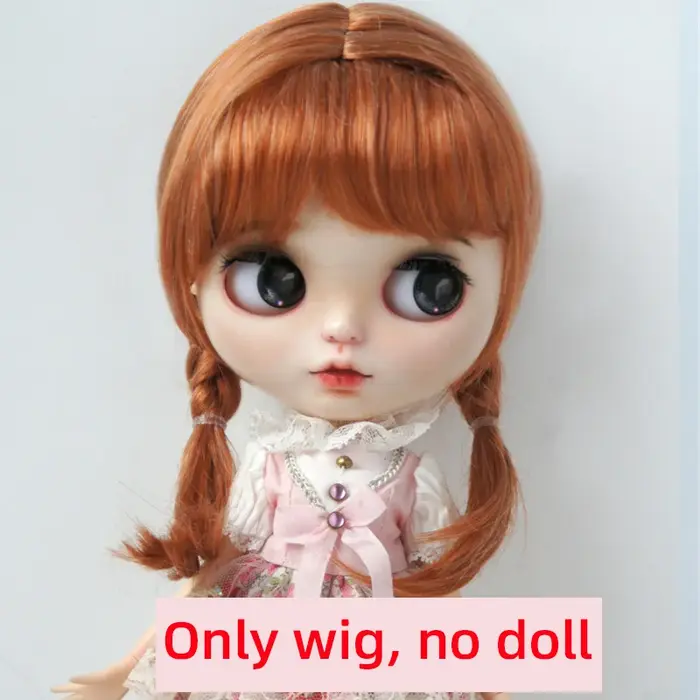BJD-Perruque de poupées Blythe Girl, tresses doubles torsadées, frange à air pour bricolage, accesso