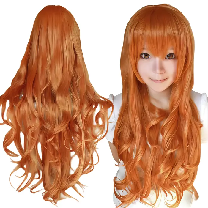 Perruque de cosplay synthétique rouge vibrant Lolita Kushina Uzumaki