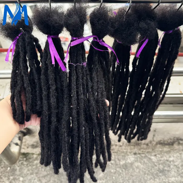 100% Extension Loc faite à la main cheveux humains