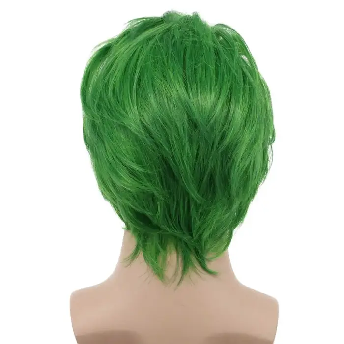 Perruque verte courte droite pour homme