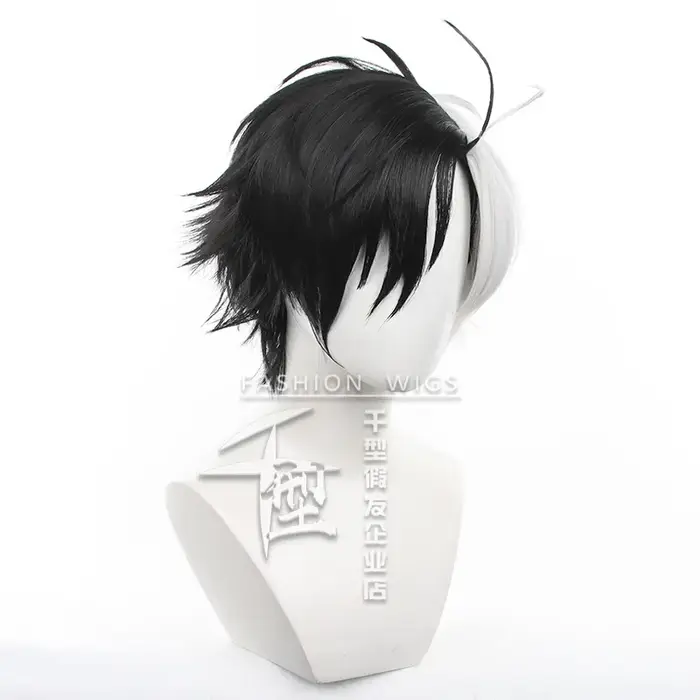 Haruka Sakura Cosplay perruque Anime coupe-vent noir blanc cheveux courts Bofurin Halloween fête pour femmes hommes
