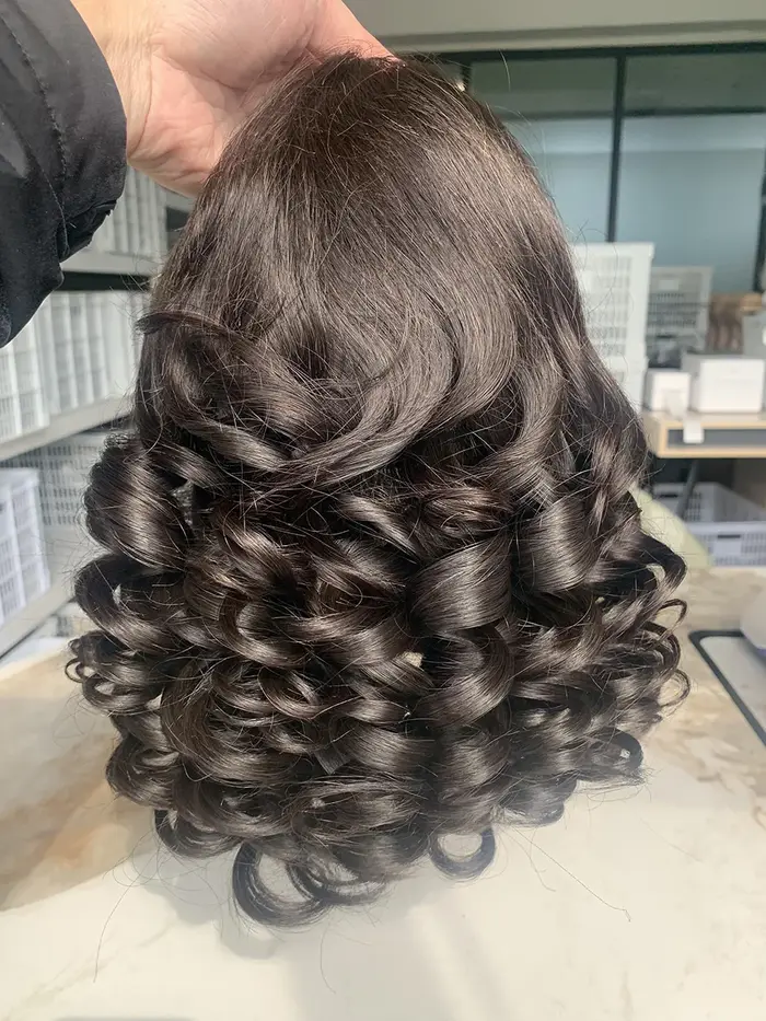 Perruques de cheveux humains bouclés rebondissants pleine 250 densité Bob perruque vietnamienne originale 13x4 Double
