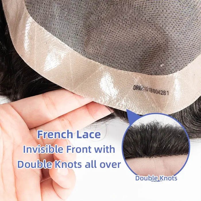 Toupet pour hommes protégé par Zeomic Fine Mono NPU Base perruques de cheveux humains indiens prothèse capillaire