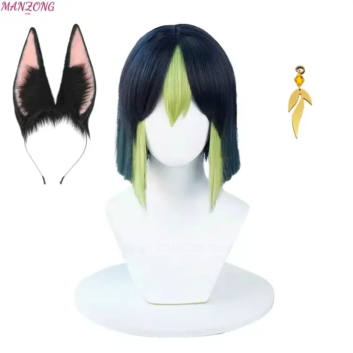 Perruque de Cosplay Tighnari pour Femme