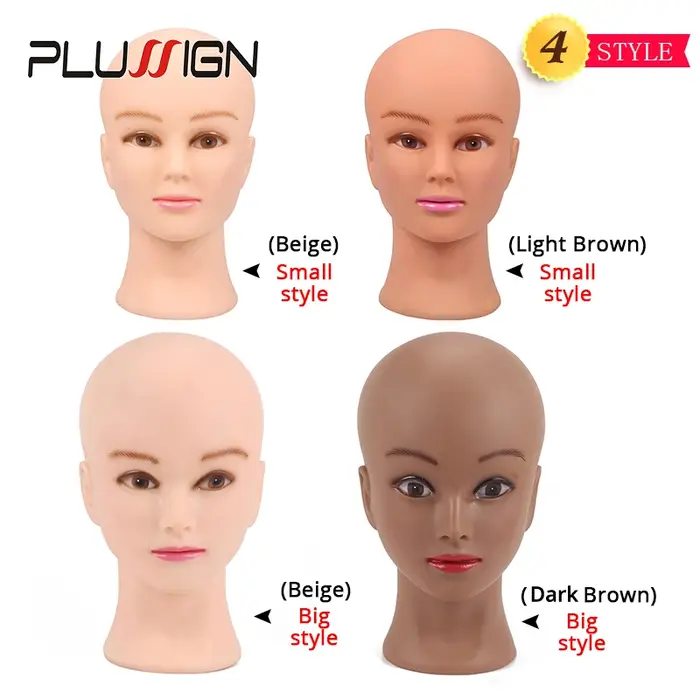 Tête de mannequin chauve avec pince