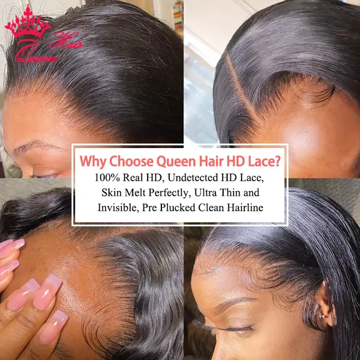 HD 360 Frontal Lace Wig Raw Human Hair Invisible Melt Skin HD Lace Wig Straight High Ponytail Availa